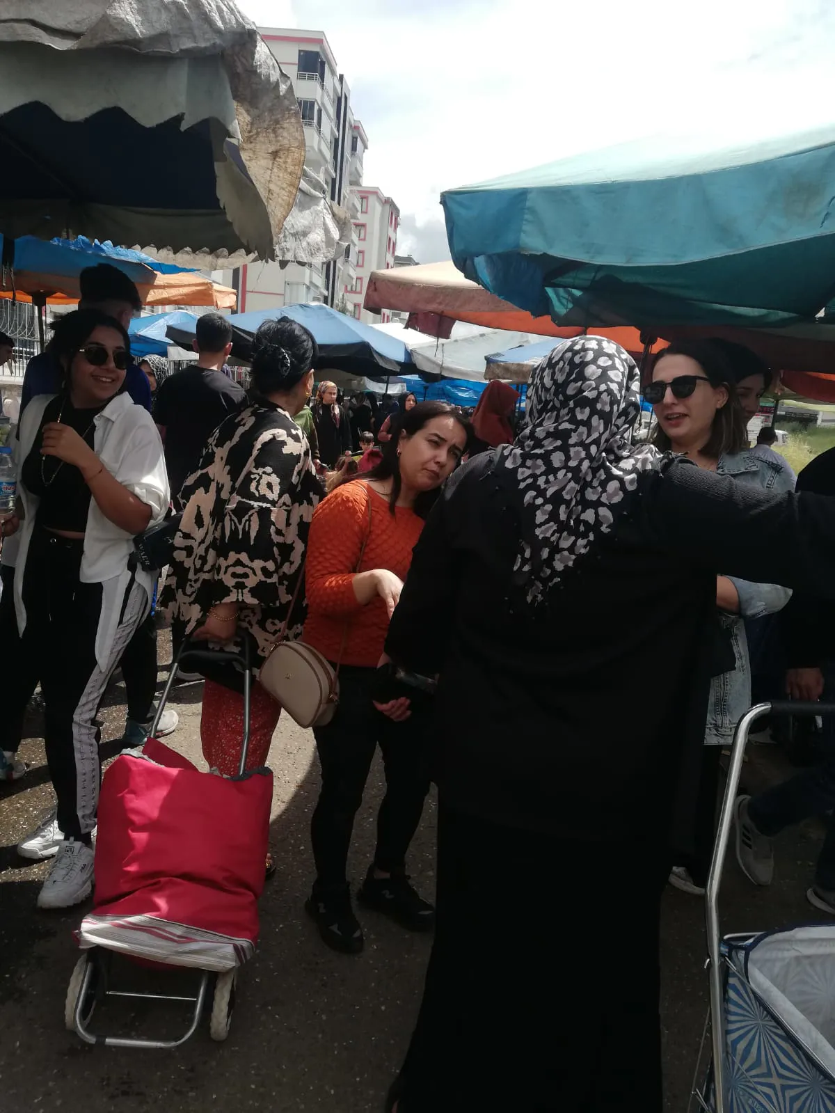 Karmendên Rêveberiya Xizmetên Jin û Malbatê ya Şaredariya Bağlarê yên Mala Bağlarê li sûka herêmî lêkolîn kirin.